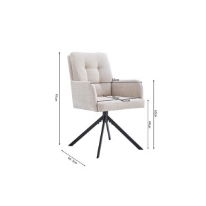 Chaise pivotante en tissu collection PLUMO coloris beige