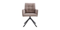 Chaise pivotante en tissu collection PLUMO coloris sable