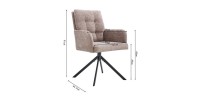 Chaise pivotante en tissu collection PLUMO coloris sable