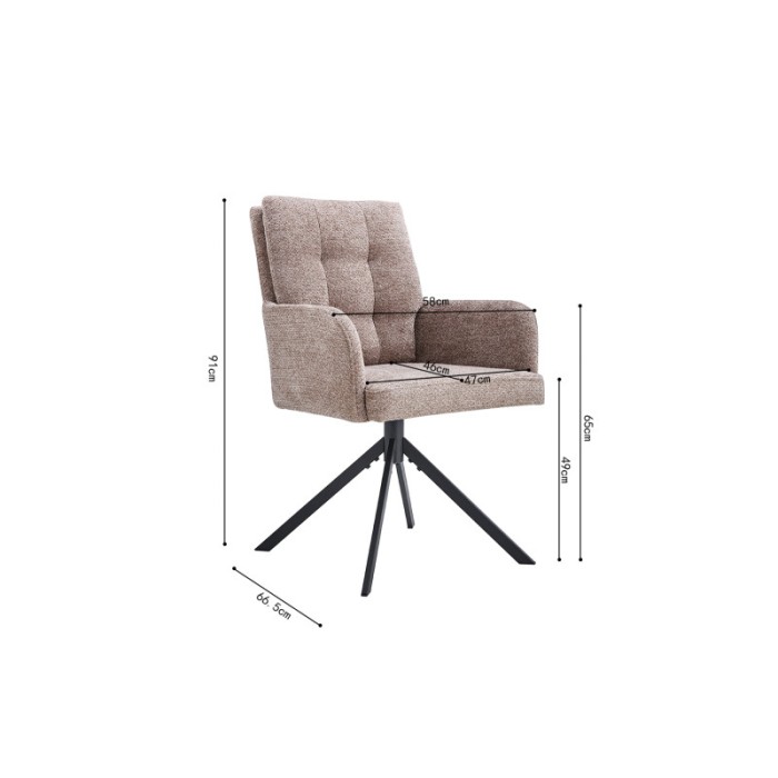 Chaise pivotante en tissu collection PLUMO coloris sable