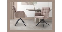 Chaise pivotante en tissu collection PLUMO coloris sable