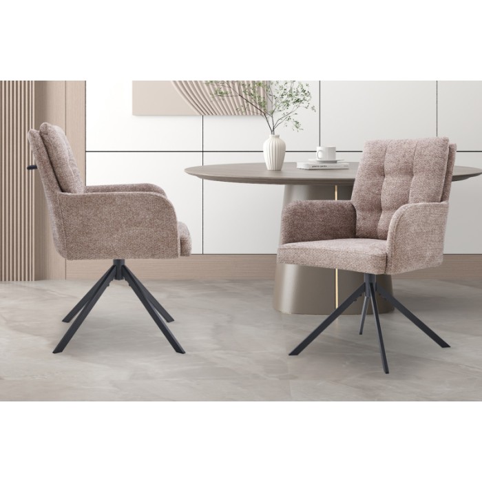 Chaise pivotante en tissu collection PLUMO coloris sable