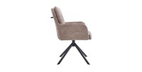 Chaise pivotante en tissu collection PLUMO coloris sable
