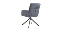 Chaise pivotante en tissu collection PLUMO coloris gris foncé