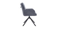 Chaise pivotante en tissu collection PLUMO coloris gris foncé