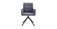Chaise pivotante en tissu collection PLUMO coloris gris foncé