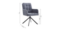 Chaise pivotante en tissu collection PLUMO coloris gris foncé