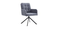 Chaise pivotante en tissu collection PLUMO coloris gris foncé