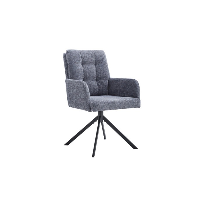 Chaise pivotante en tissu collection PLUMO coloris gris foncé