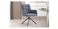 Chaise pivotante en tissu collection PLUMO coloris gris foncé