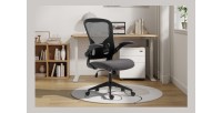 Chaise de bureau IPOLIST Tissu filet noir et gris, idéal pour un bureau confortable et moderne