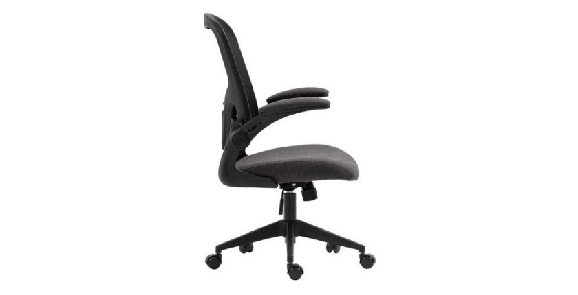 Chaise de bureau IPOLIST Tissu filet noir et gris, idéal pour un bureau confortable et moderne