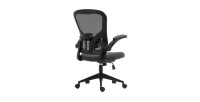 Chaise de bureau IPOLIST Tissu filet noir et gris, idéal pour un bureau confortable et moderne