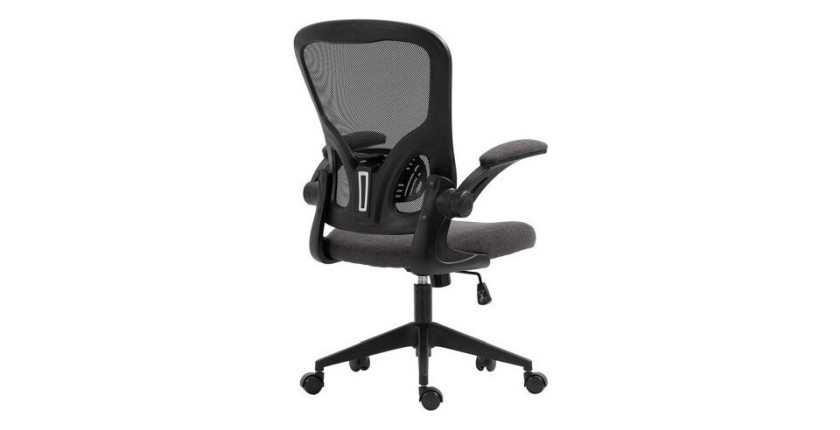 Chaise de bureau IPOLIST Tissu filet noir et gris, idéal pour un bureau confortable et moderne