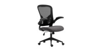 Chaise de bureau IPOLIST Tissu filet noir et gris, idéal pour un bureau confortable et moderne