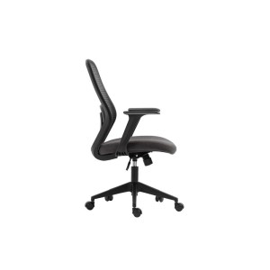 Chaise de bureau JANE Tissu filet noir et gris, idéal pour un bureau confortable et moderne