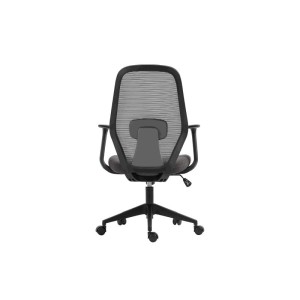 Chaise de bureau JANE Tissu filet noir et gris, idéal pour un bureau confortable et moderne