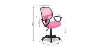 Chaise de bureau IPOLIST Tissu filet Rose, idéal pour un bureau confortable et moderne