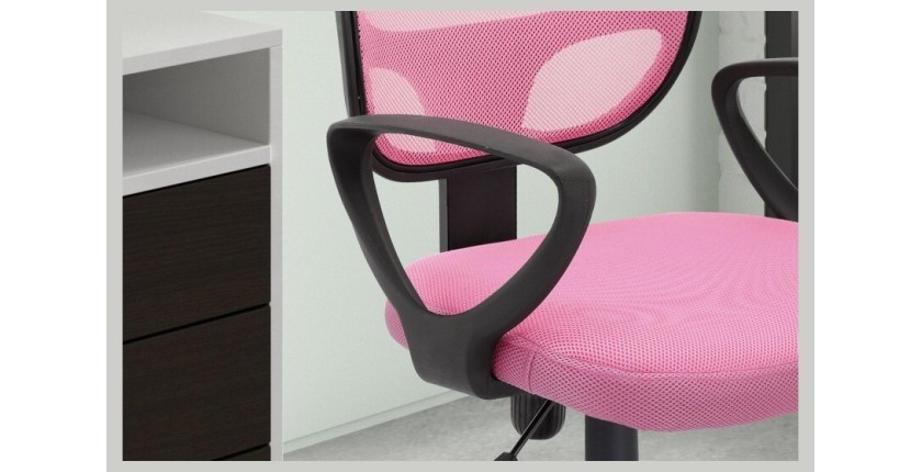 Chaise de bureau IPOLIST Tissu filet Rose, idéal pour un bureau confortable et moderne