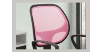 Chaise de bureau IPOLIST Tissu filet Rose, idéal pour un bureau confortable et moderne