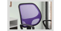Chaise de bureau IPOLIST Tissu filet mauve, idéal pour un bureau confortable et moderne