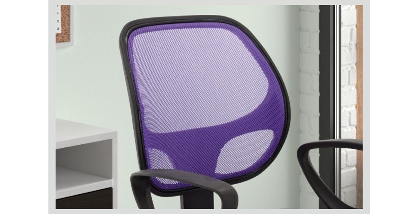 Chaise de bureau IPOLIST Tissu filet mauve, idéal pour un bureau confortable et moderne