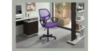 Chaise de bureau IPOLIST Tissu filet mauve, idéal pour un bureau confortable et moderne