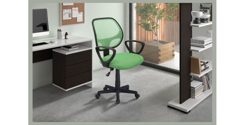Chaise de bureau IPOLIST Tissu filet vert, idéal pour un bureau confortable et moderne