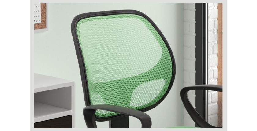Chaise de bureau IPOLIST Tissu filet vert, idéal pour un bureau confortable et moderne