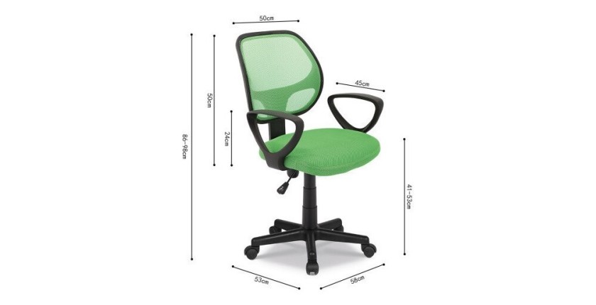 Chaise de bureau IPOLIST Tissu filet vert, idéal pour un bureau confortable et moderne