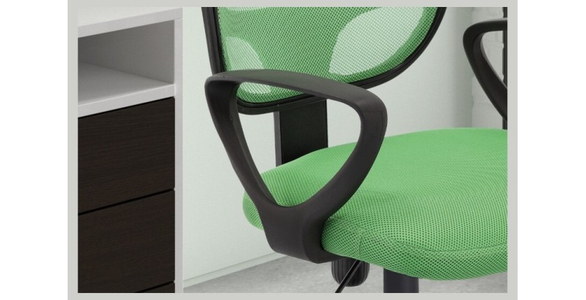 Chaise de bureau IPOLIST Tissu filet vert, idéal pour un bureau confortable et moderne