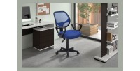 Chaise de bureau IPOLIST Tissu filet bleu, idéal pour un bureau confortable et moderne