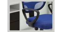 Chaise de bureau IPOLIST Tissu filet bleu, idéal pour un bureau confortable et moderne