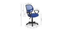 Chaise de bureau IPOLIST Tissu filet bleu, idéal pour un bureau confortable et moderne
