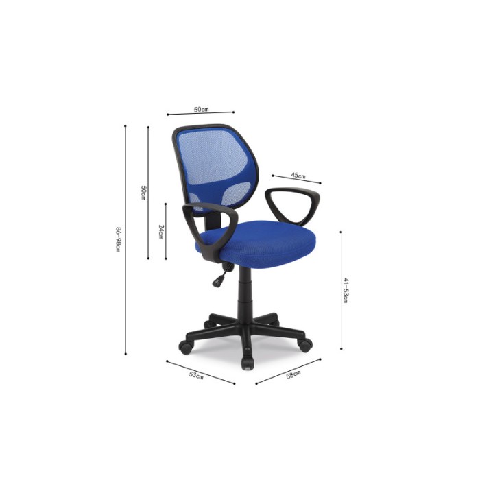 Chaise de bureau IPOLIST Tissu filet bleu, idéal pour un bureau confortable et moderne