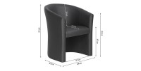 Fauteuil de salon confortable noir. Collection KYOTO