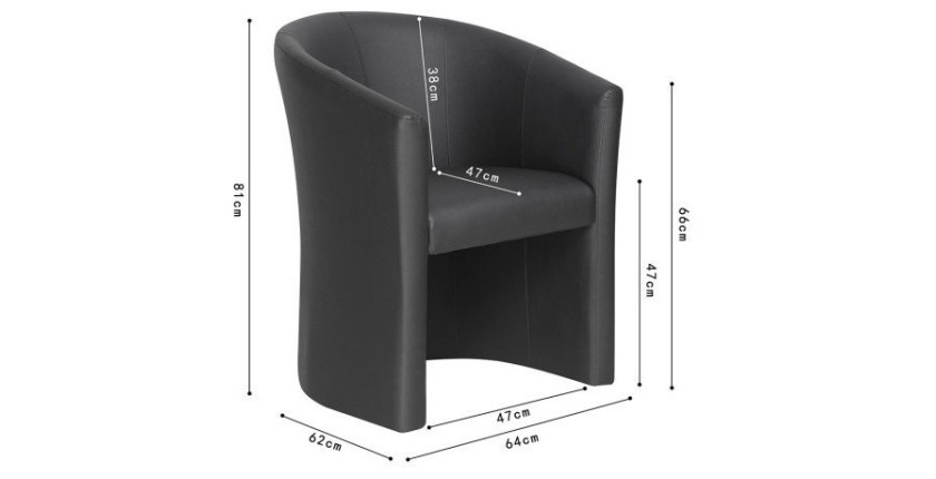 Fauteuil de salon confortable noir. Collection KYOTO
