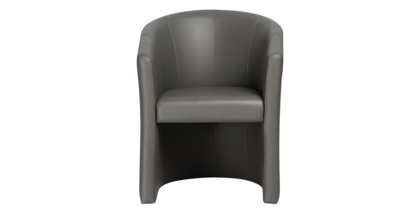 Fauteuil de salon confortable en tissu taupe. Collection KYOTO