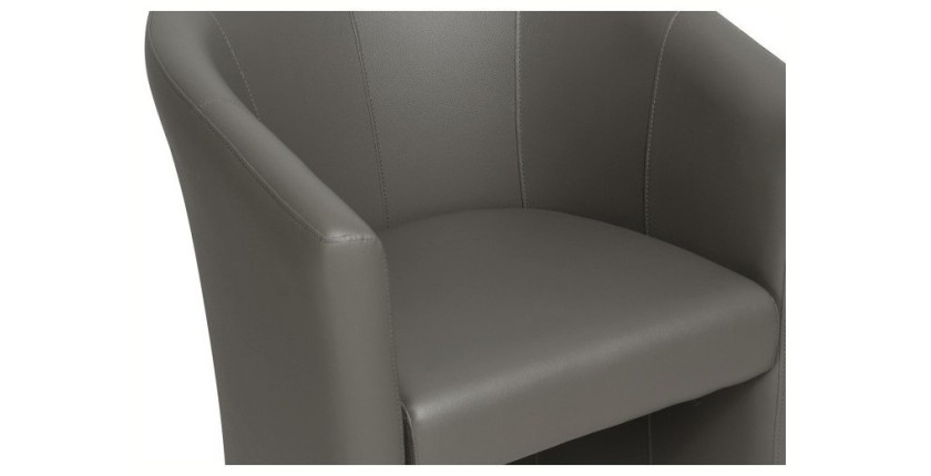 Fauteuil de salon confortable en tissu taupe. Collection KYOTO