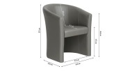 Fauteuil de salon confortable en tissu taupe. Collection KYOTO