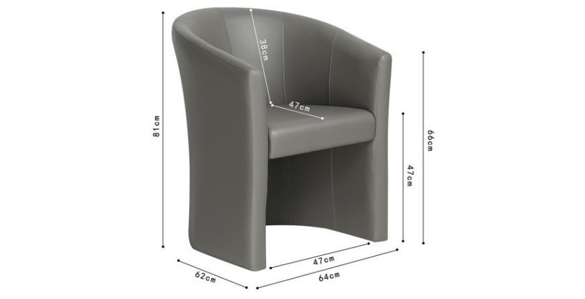 Fauteuil de salon confortable en tissu taupe. Collection KYOTO