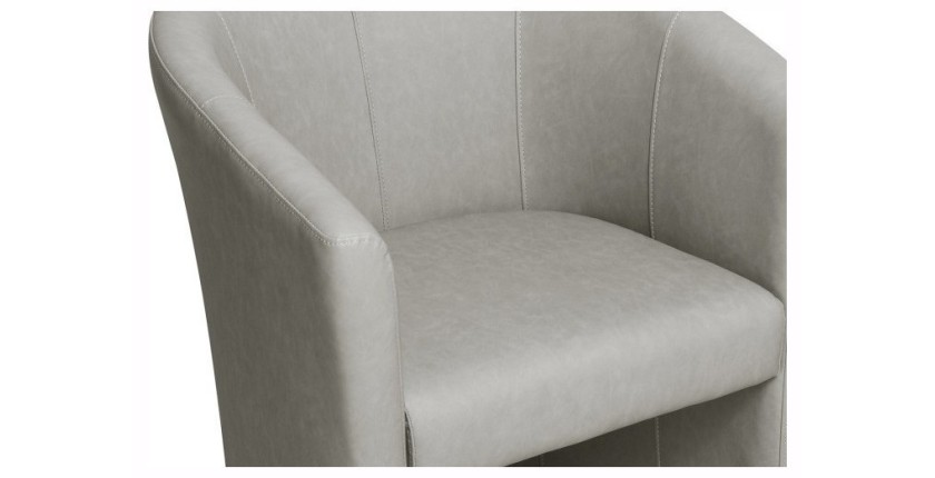 Fauteuil de salon confortable gris clair. Collection KYOTO