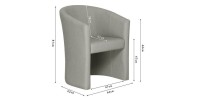 Fauteuil de salon confortable gris clair. Collection KYOTO