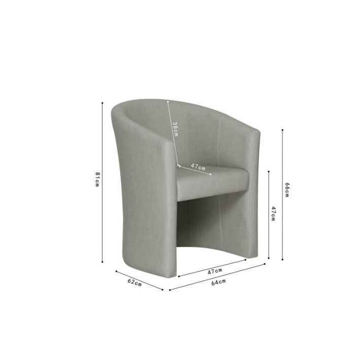 Fauteuil de salon confortable gris clair. Collection KYOTO