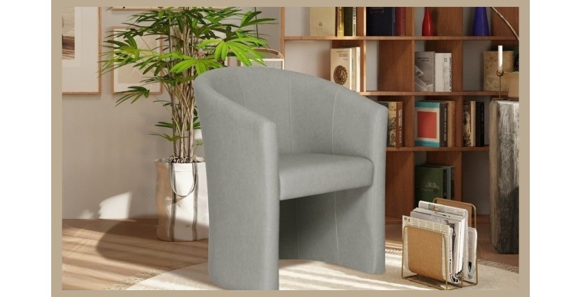 Fauteuil de salon confortable gris clair. Collection KYOTO