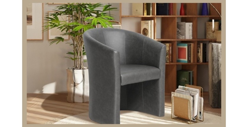 Fauteuil de salon confortable gris foncé. Collection KYOTO