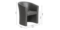 Fauteuil de salon confortable gris foncé. Collection KYOTO