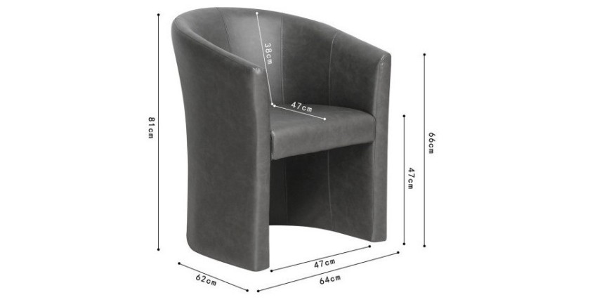 Fauteuil de salon confortable gris foncé. Collection KYOTO