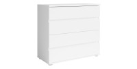 Commode 4 tiroirs coloris blanc, collection NOFI, idéal pour pour votre chambre