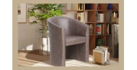 Fauteuil de salon confortable brun foncé. Collection KYOTO